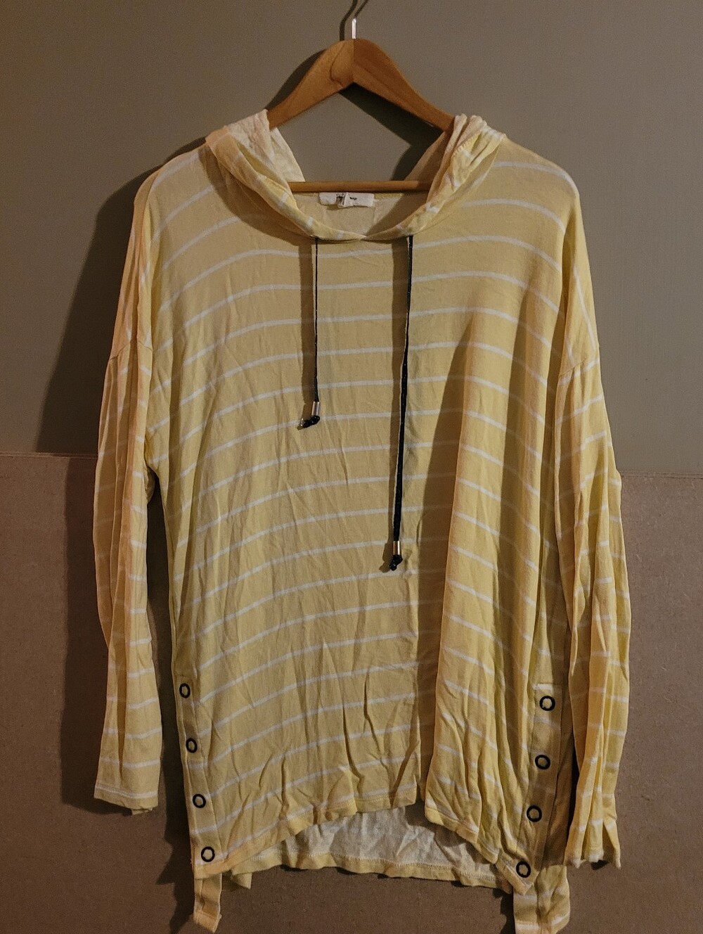 Payton Prumrage Yellow Striped Hooded Tunic Xl